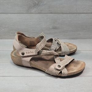 Taos Women's Strappy Leather Sandals Wedge Shoes Sz 41/10-10.5